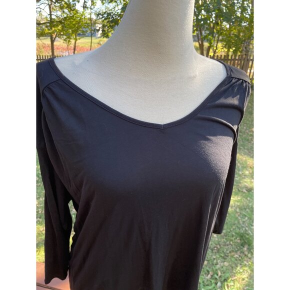 Old Navy Womens Black Rayon XL Long Sleeve Tunic Top Light Goth - Picture 7 of 9